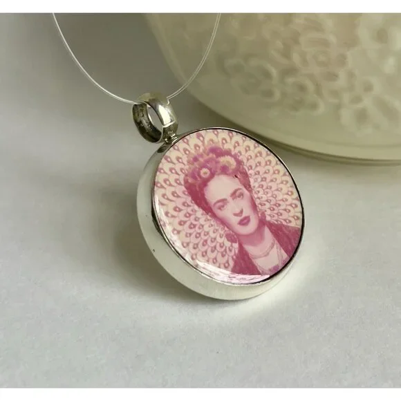 Sterling Silver Frida Kahlo Artisan Pendant - Picture 2 of 16